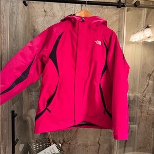 The North Face Women's Pink and Black Ski Jacket
